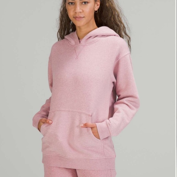 lululemon athletica Tops - Lululemon🍋 All Yours Heathered Pink Taupe Fleece Hoodie Size 6